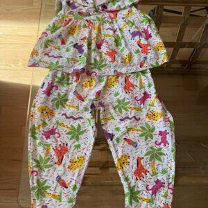 Vintage 90s Hot Banana Kids Co Jungle Print 2 Piece Set